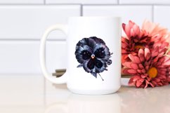 Glossy Shiny Pansy Watercolor Splash | Sublimation | Clipart Product Image 2
