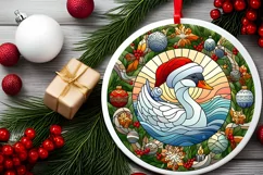 Round Christmas Ornament Sublimation|Clipart Product Image 2