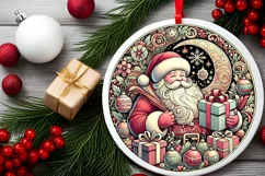 Round Christmas Ornament Sublimation|Clipart Product Image 2