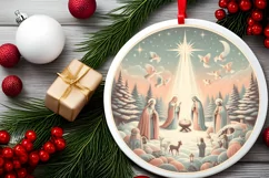 Round Christmas Ornament Sublimation|Clipart Product Image 2