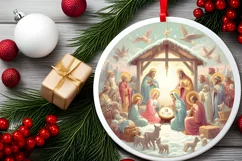 Round Christmas Ornament Sublimation|Clipart Product Image 2