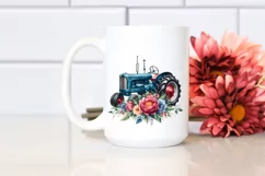 Watercolor Floral Tractor Sticker Product Image 2