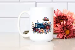 Watercolor Floral Tractor Sticker Product Image 2