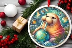 Round Christmas Ornament Sublimation|Clipart Product Image 2