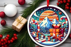 Round Christmas Ornament Sublimation|Clipart Product Image 2
