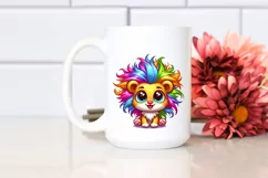 Cute Colorful Cartoon Lion | Sublimation | Clipart Product Image 2