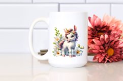 Cute Baby Unicorn with Freesia | Sublimation | Clipart Product Image 2