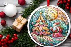 Round Christmass Ornament PNG Product Image 2