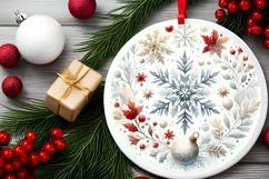 Round Christmas Ornament Sublimation|Clipart Product Image 2