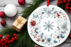 Round Christmas Ornament Sublimation|Clipart Product Image 2
