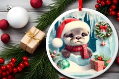 Round Christmas Ornament Sublimation|Clipart Product Image 2