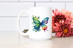 Abstract Vibrant Watercolor Butterfly PNG Product Image 2