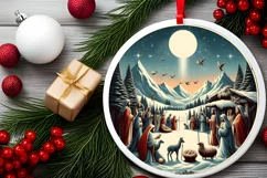 Round Christmas Ornament Sublimation|Clipart Product Image 2