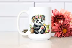 Watercolor Panda with Flower Wreath Product Image 2