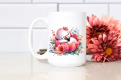 Cute Baby Flamingo Watercolor Art Product Image 2