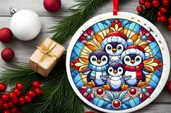 Round Christmas Ornament Sublimation|Clipart Product Image 1