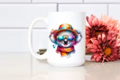 Layered Cute Koala with Sunglasses | Watercolor Clipart Product Image 2