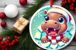 Round Christmas Ornament Sublimation|Clipart Product Image 1