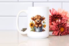 Smiling Baby Highland Cow | Sublimation | Clipart Product Image 2