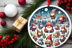 Round Christmas Ornament Sublimation|Clipart Product Image 2