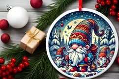 Round Christmas Ornament Sublimation|Clipart Product Image 2
