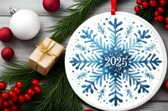 Round Christmas Ornament Sublimation|Clipart Product Image 2
