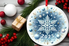 Round Christmas Ornament Sublimation|Clipart Product Image 2