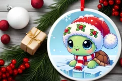 Round Christmas Ornament Sublimation|Clipart Product Image 1