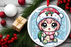 Round Christmas Ornament Sublimation|Clipart Product Image 1