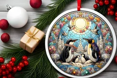Round Christmas Ornament Sublimation|Clipart Product Image 2