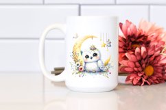 Colorful Small Snowy Owl Moon Stars Product Image 2
