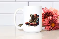 Detailed Boots USA Colors | Sublimation Clipart Product Image 2