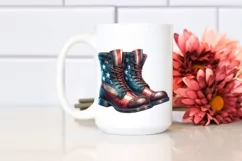 Detailed Boots USA Colors | Sublimation Clipart Product Image 2