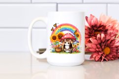 CAT House with Mushroom and Sunflower | Rainbow Scene Product Image 2