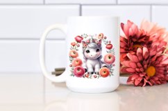 Cute Baby Unicorn with Ranunculus Frame | Sublimation | Product Image 2