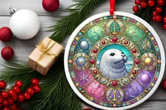 Round Christmas Ornament Sublimation|Clipart Product Image 2