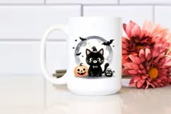 Simple Halloween Black Cat Clipart, High-Res PNG Product Image 2