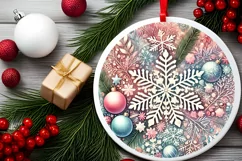 Round Christmas Ornament Sublimation|Clipart Product Image 2