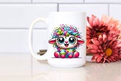 Cute Colorful Cartoon Lamb | Sublimation | Clipart Product Image 2
