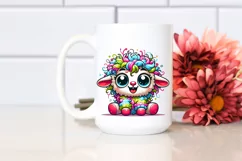 Cute Colorful Cartoon Lamb | Sublimation | Clipart Product Image 2