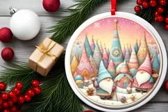 Round Christmas Ornament Sublimation|Clipart Product Image 2