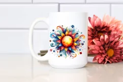 Colorful Watercolor Vibrant Sun Clipart Product Image 2