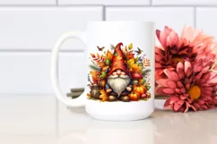 Vibrant Watercolor Autumn Gnome PNG Product Image 2