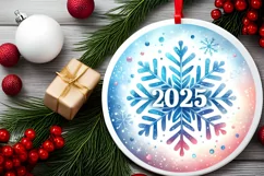 Round Christmas Ornament Sublimation|Clipart Product Image 2