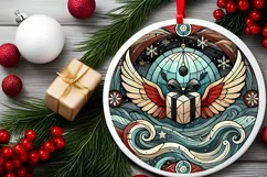 Round Christmas Ornament Sublimation|Clipart Product Image 1