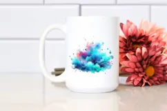 Colorful Watercolor Splash | Gold Foil | Cyan Product Image 2