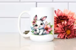 Colorful Baby Bunny Resting on Flower | Sublimation | Product Image 2