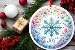 Round Christmas Ornament Sublimation|Clipart Product Image 2