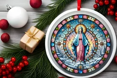 Round Christmas Ornament Sublimation|Clipart Product Image 1