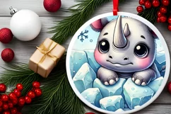 Round Christmas Ornament Sublimation|Clipart Product Image 1